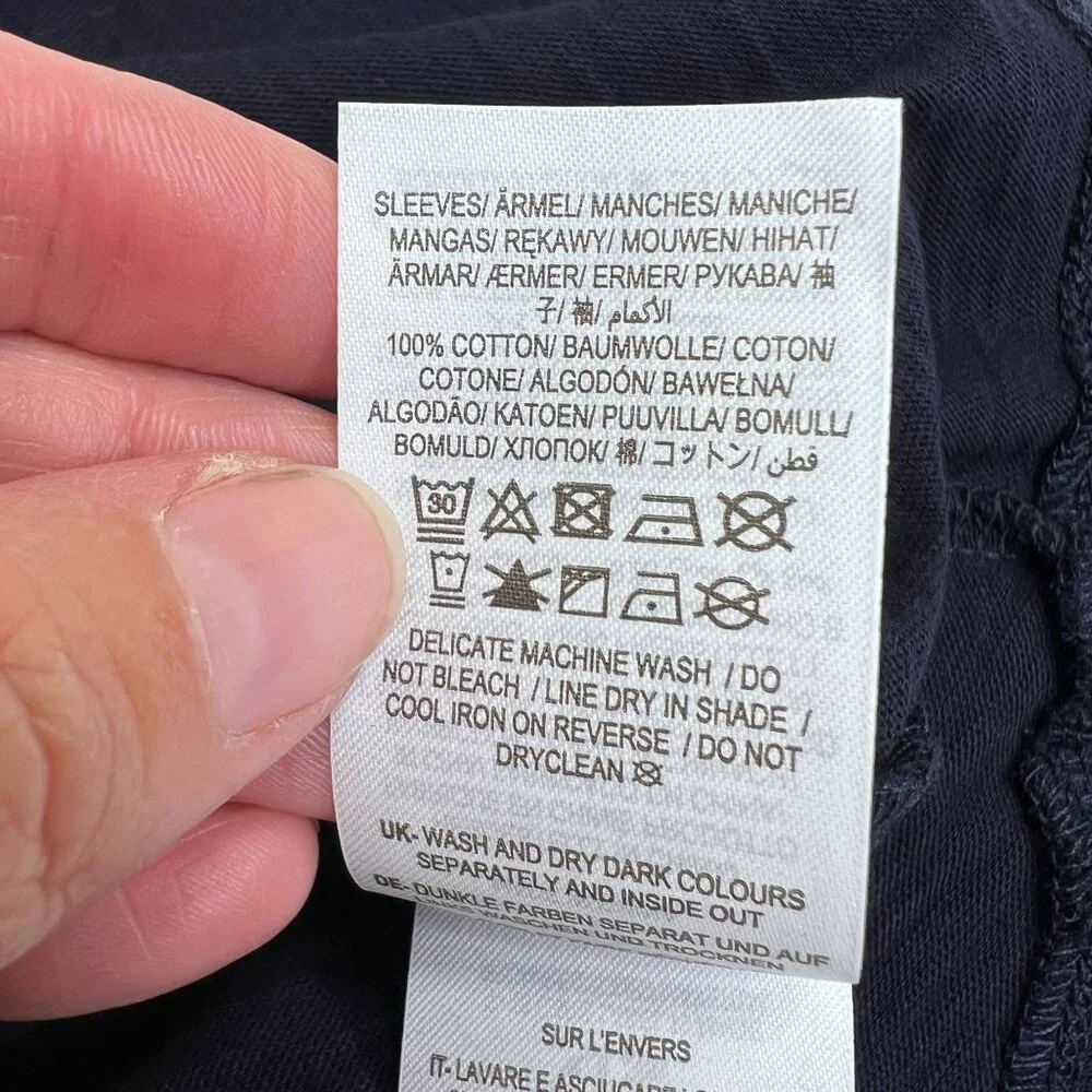 Boden Broderie Mix Jersey Midi Dress Navy Blue Cotton 4P Puff Sleeves